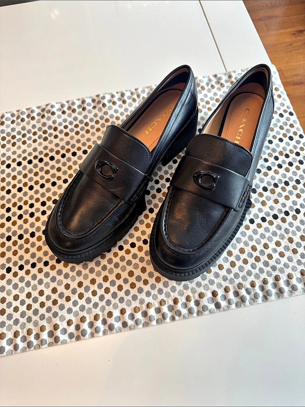 Coach Leah Platform Loafer Black